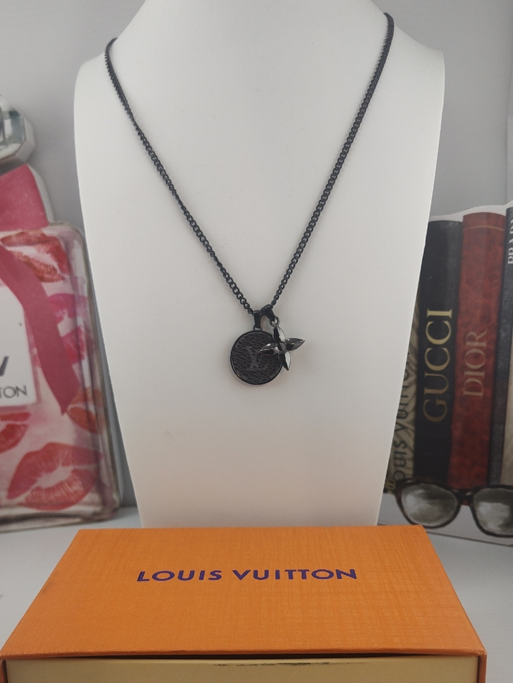 Louis Vuitton Monogram  Necklace With Extender Authentic
